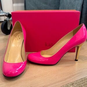 Kate Spade Fuchsia and Gold Patent Heels